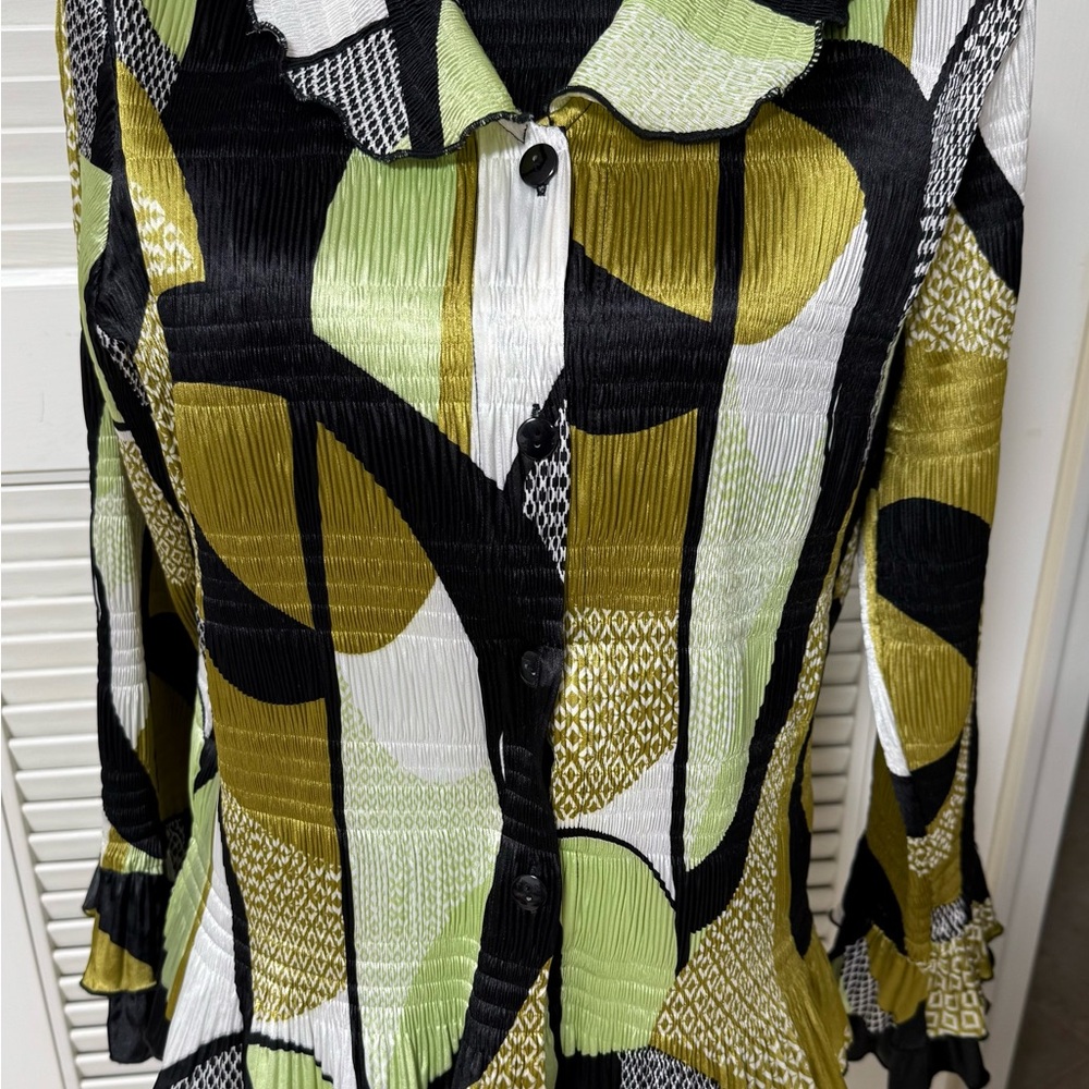 Bala Bala Elegant 2 piece Blouse and shell - Black, Lime, Gold XL